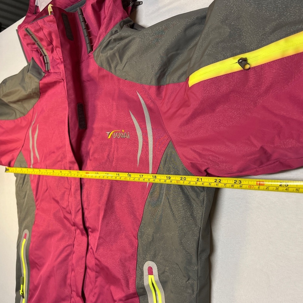 Women's Ski Snowboard Coat Jacket Pink Gray‎ Medium Double Layer - Picture 5 of 5